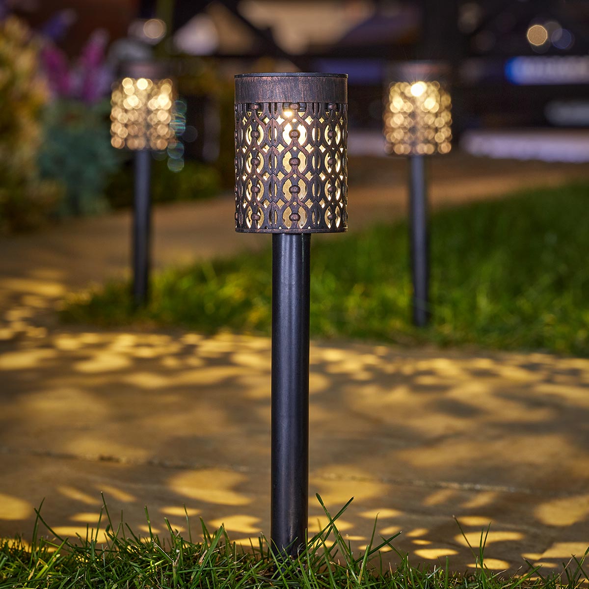 8 Moroccan Solar Stake Lights 36cm