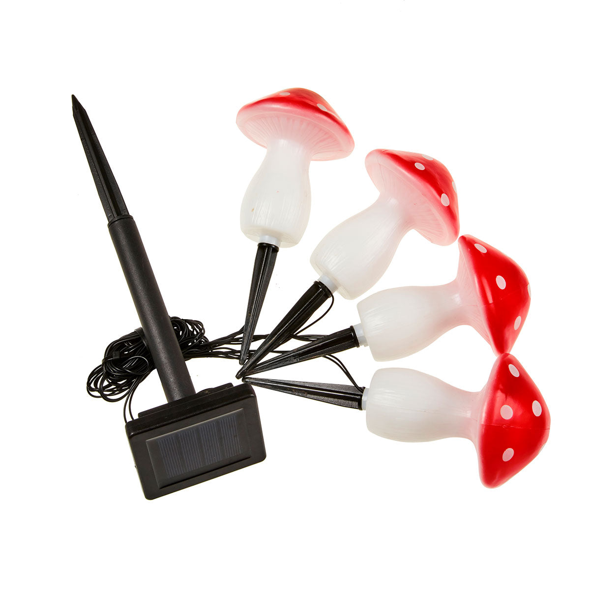 4 Fairy Mushroom Solar Light Stakes 11cm