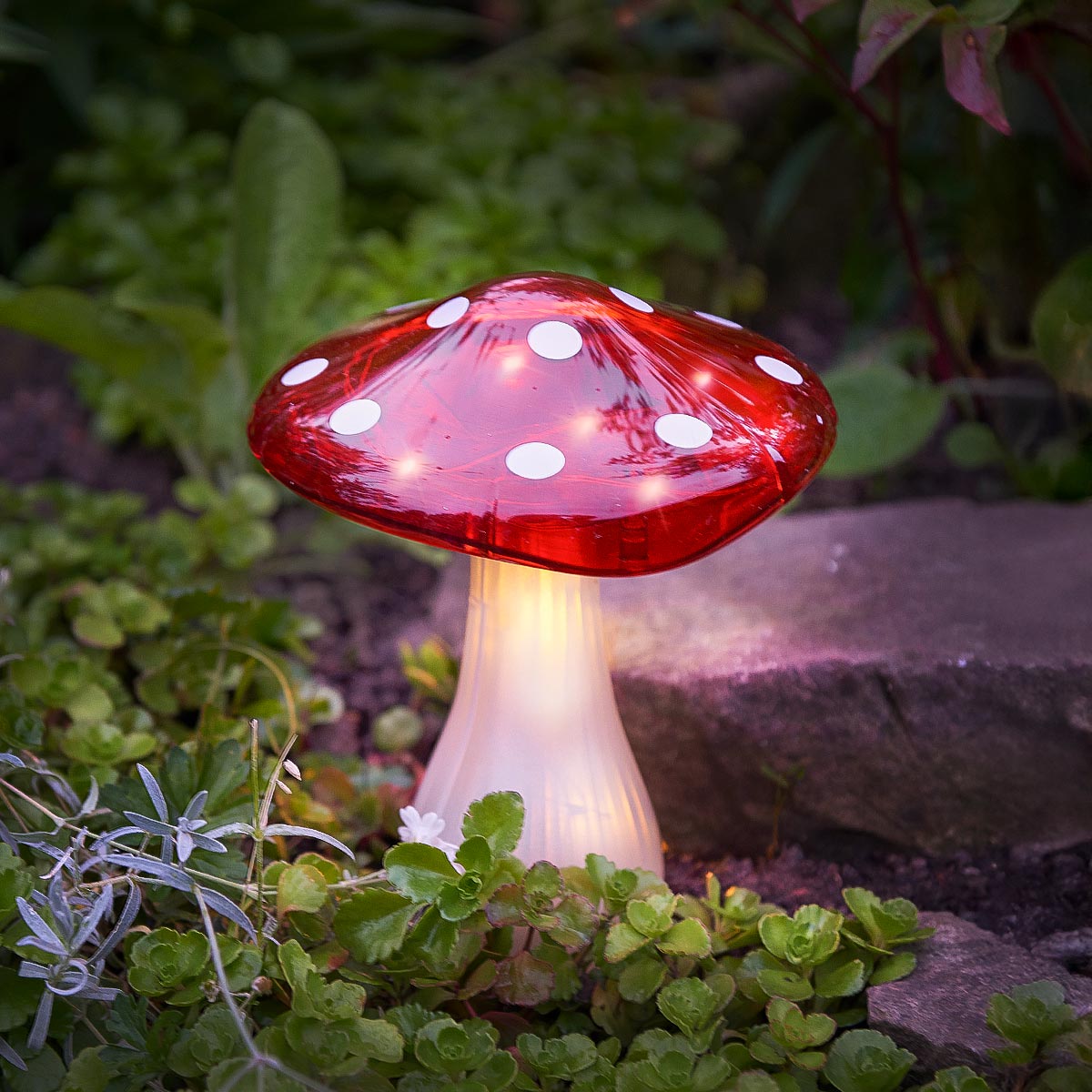 Toadstool Mushroom Solar Light Stake 23cm