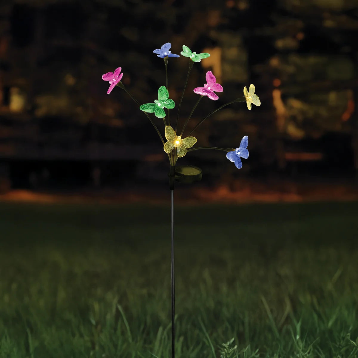 Butterfly Solar Stake Light Multi Coloured 70cm