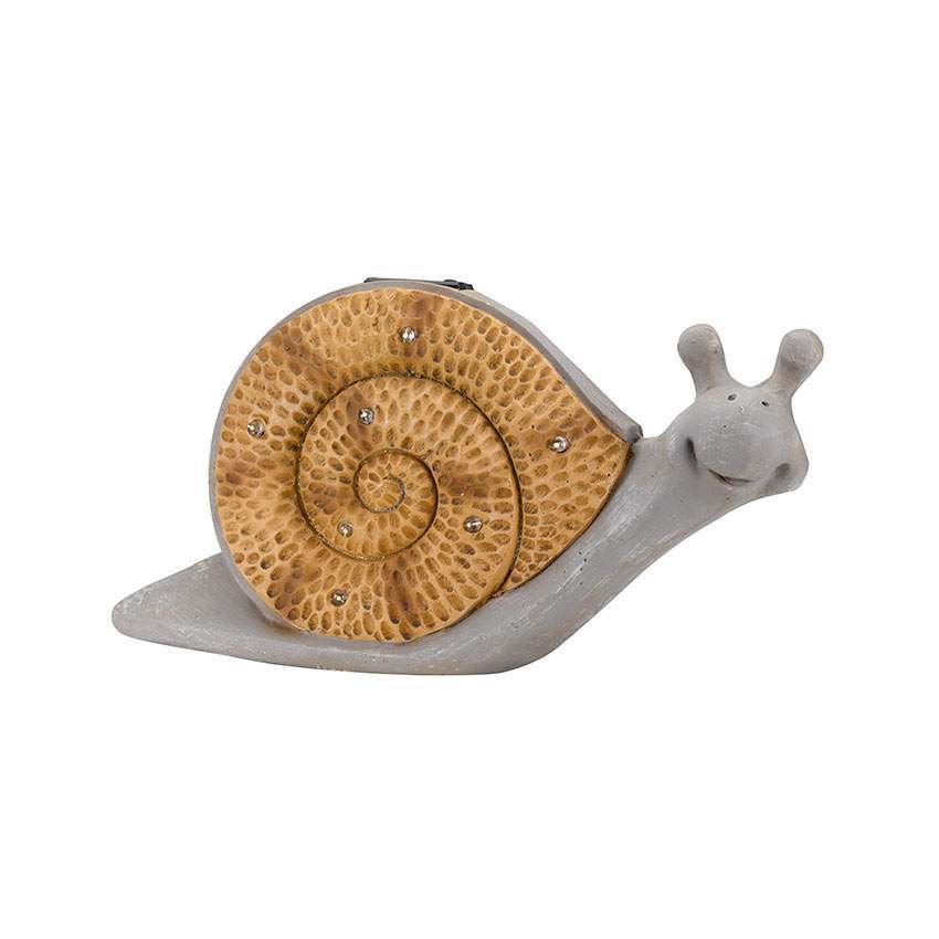 Solar Novelty Woodstone Snail Light