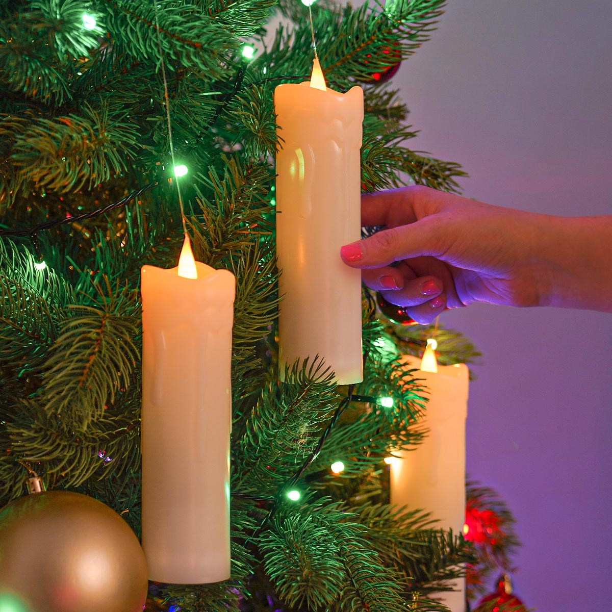 5 Ivory Dripping Wax LED Floating Candles With Remote Control