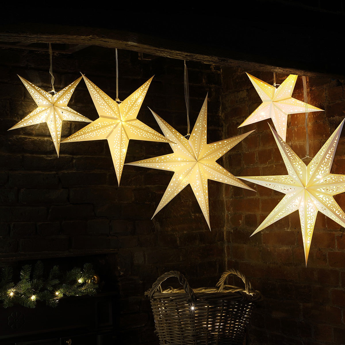 Warm White Stardust Paper Battery Star Light