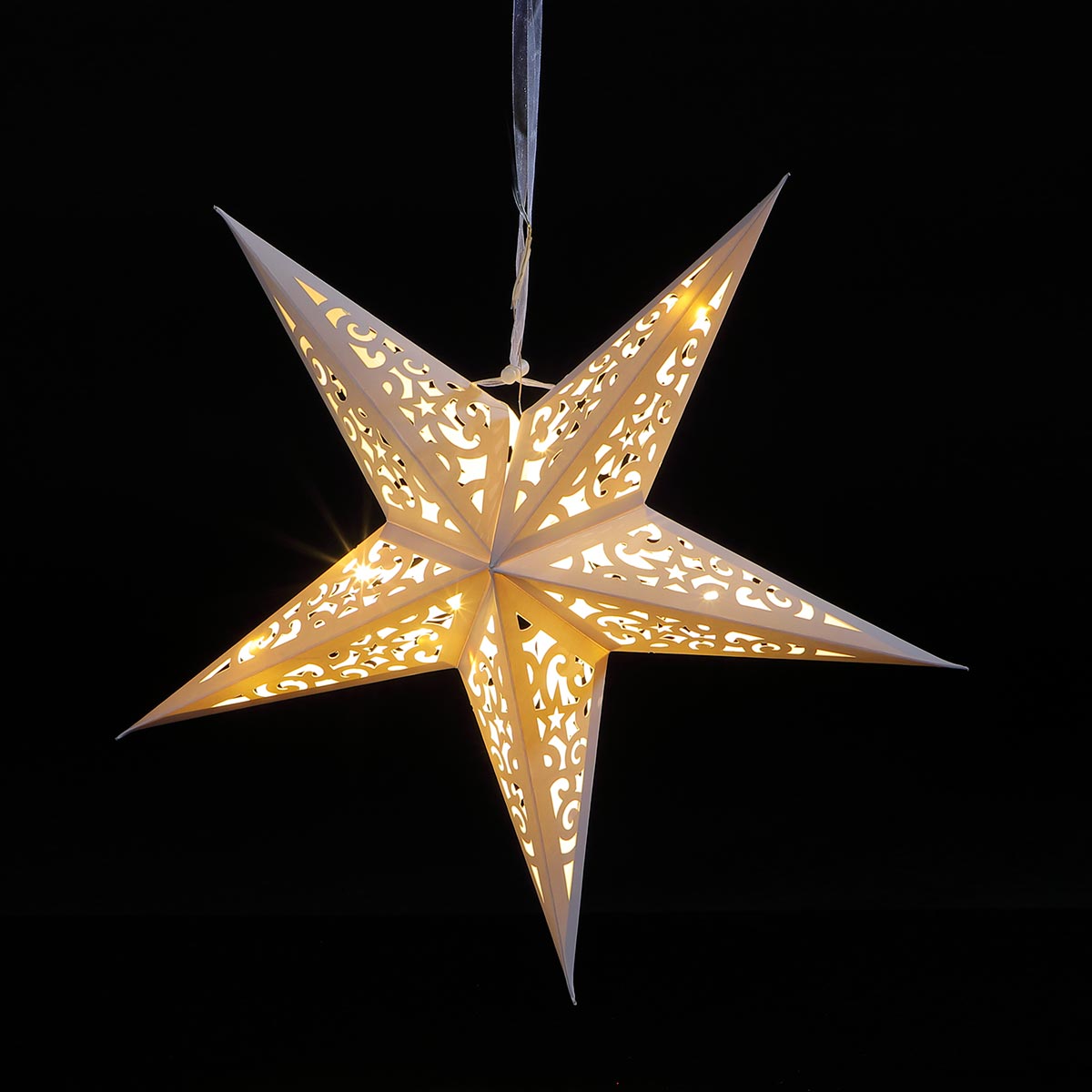 Warm White Paper Battery Star Light