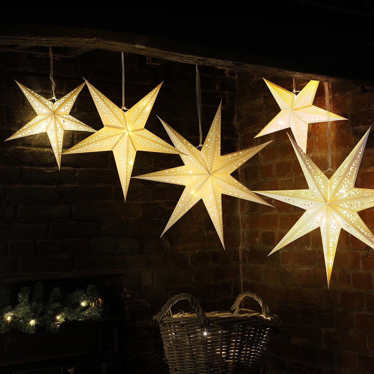 Warm White Stardust Paper Battery Star Light