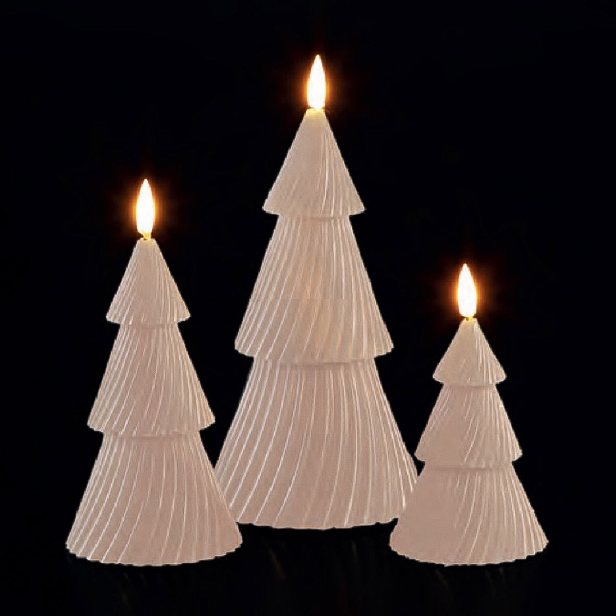 3 Wax LED Christmas Tree Candles