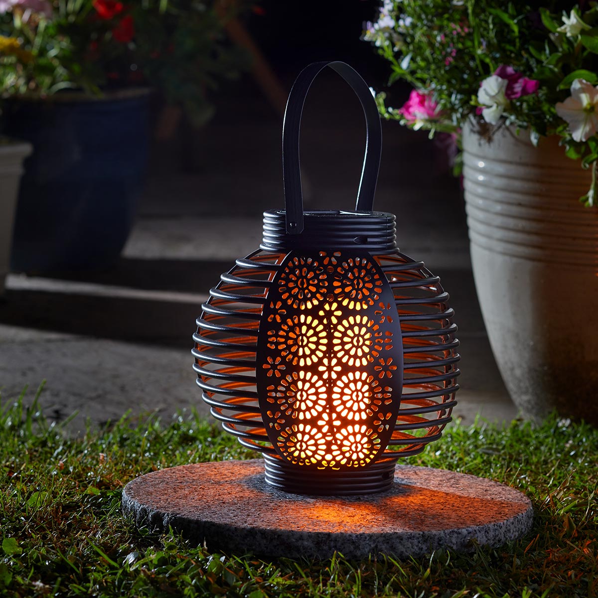 Ferrara Moroccan Solar Lantern Dancing Flame 20cm