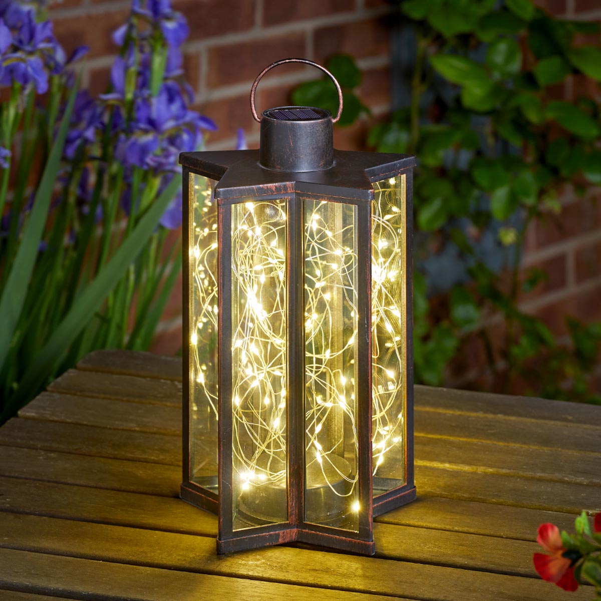 Micro Light Solar Lantern Bronze 28cm