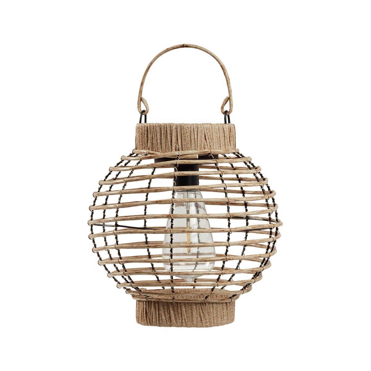 Terra Solar Lantern Rattan Effect 23cm