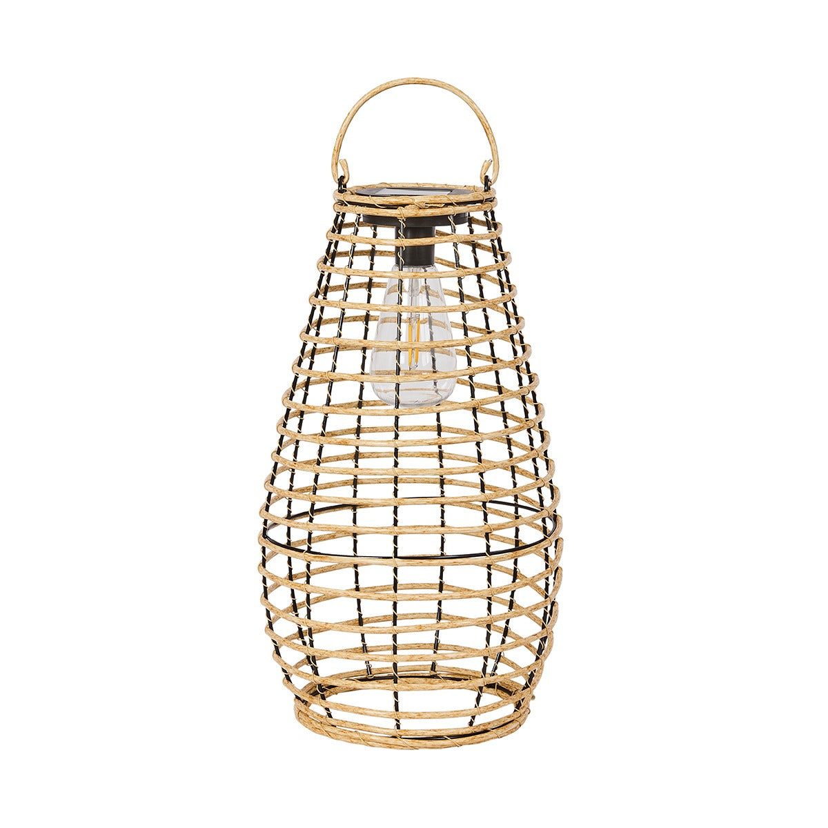Venus Solar Lantern Rattan Effect 38cm