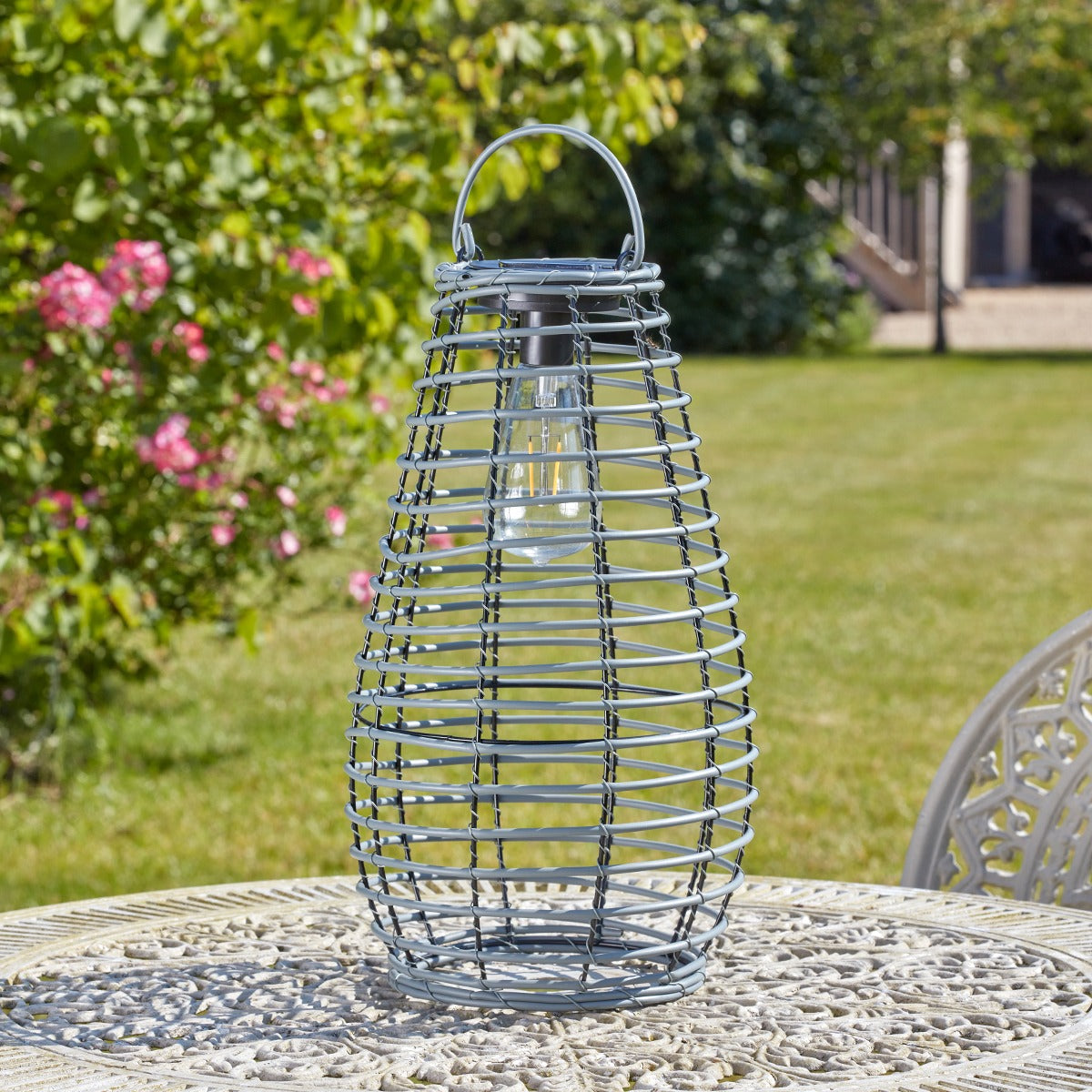 Venus Solar Lantern Rattan Effect 38cm
