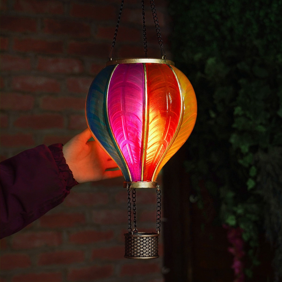 Solar Cool Flame XL Hanging Rainbow Balloon Lantern