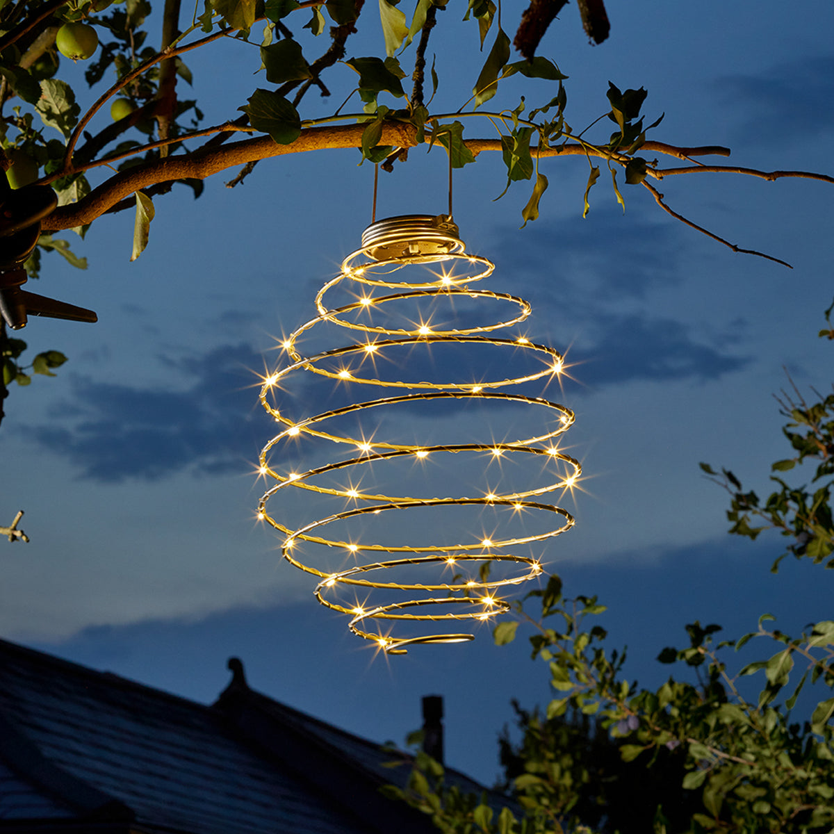 Spiral Solar Light Hanging Lantern 45cm