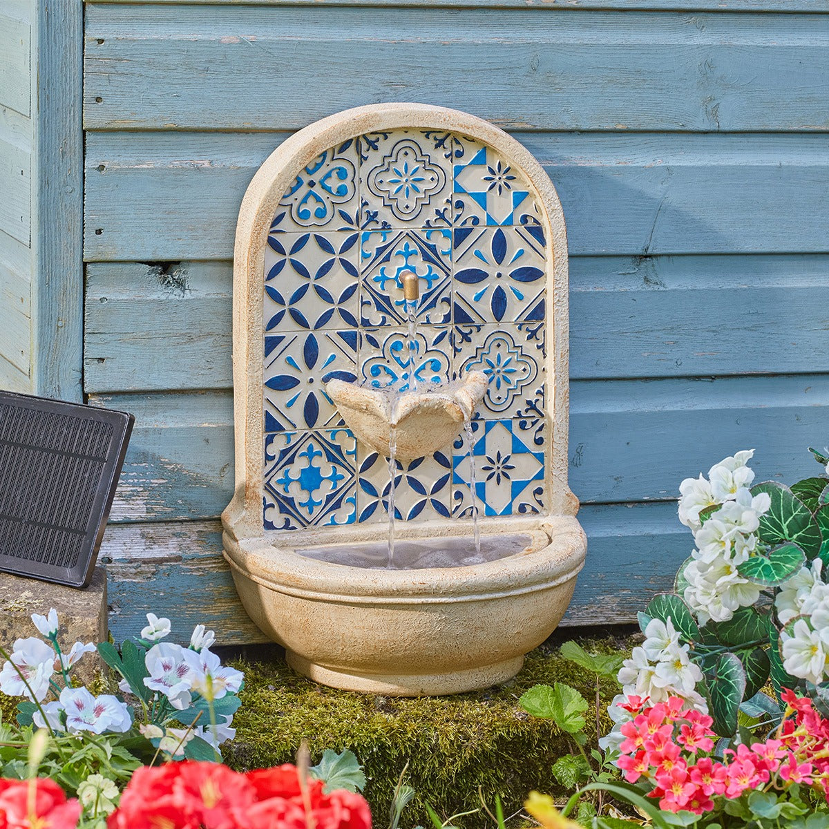 Aragon Wall Water Feature Solar Garden Ornament 50cm