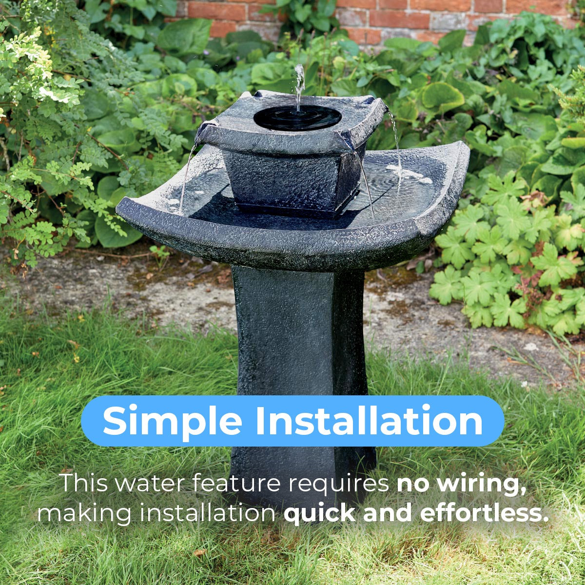 Solar Water Feature Garden Ornament Pagoda 72cm