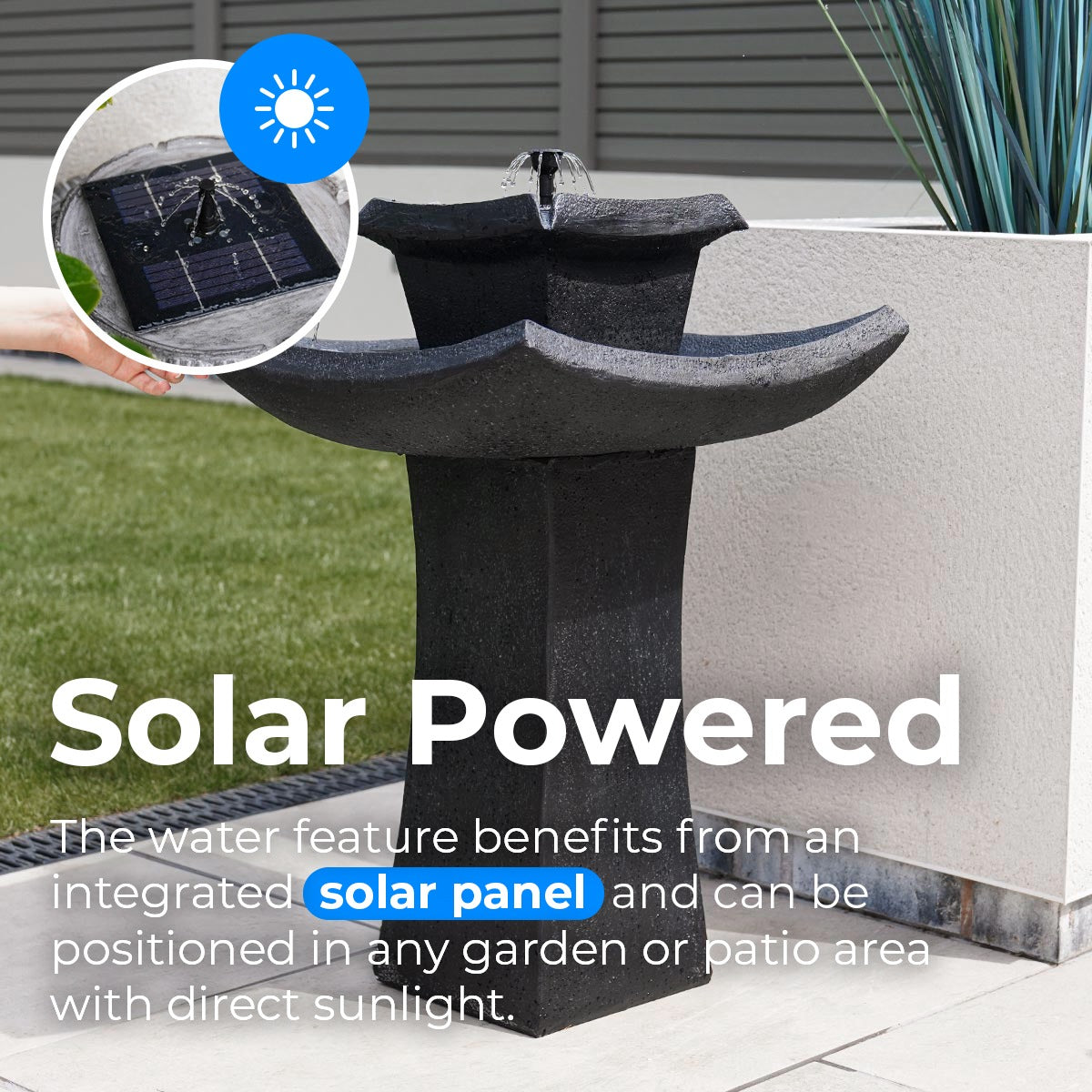 Solar Water Feature Garden Ornament Pagoda 72cm