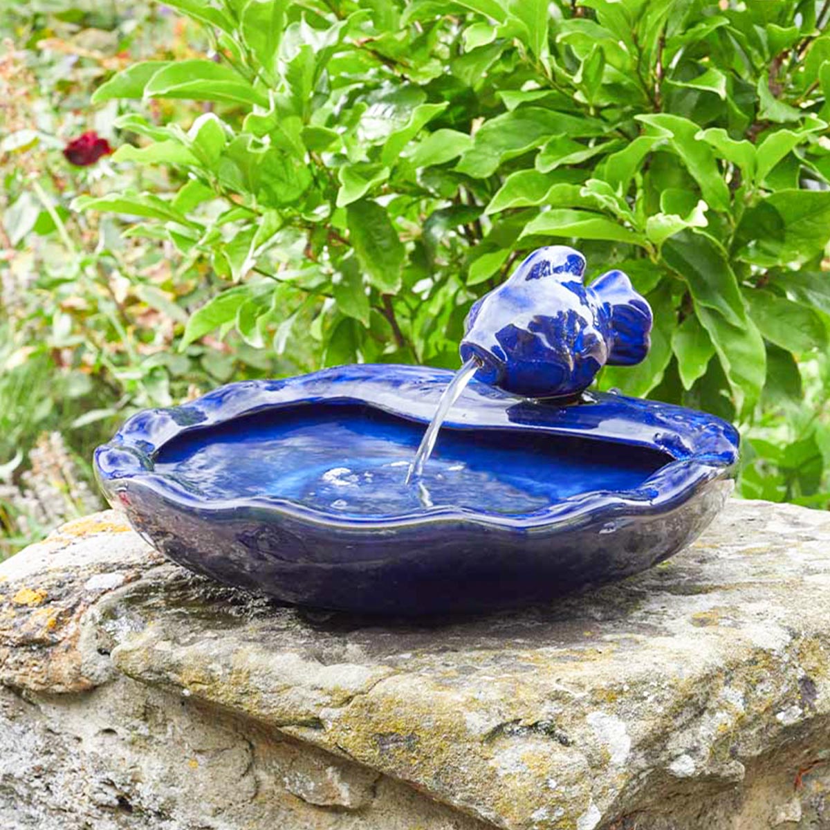 Ceramic Solar Garden Water Feature Fish 16cm