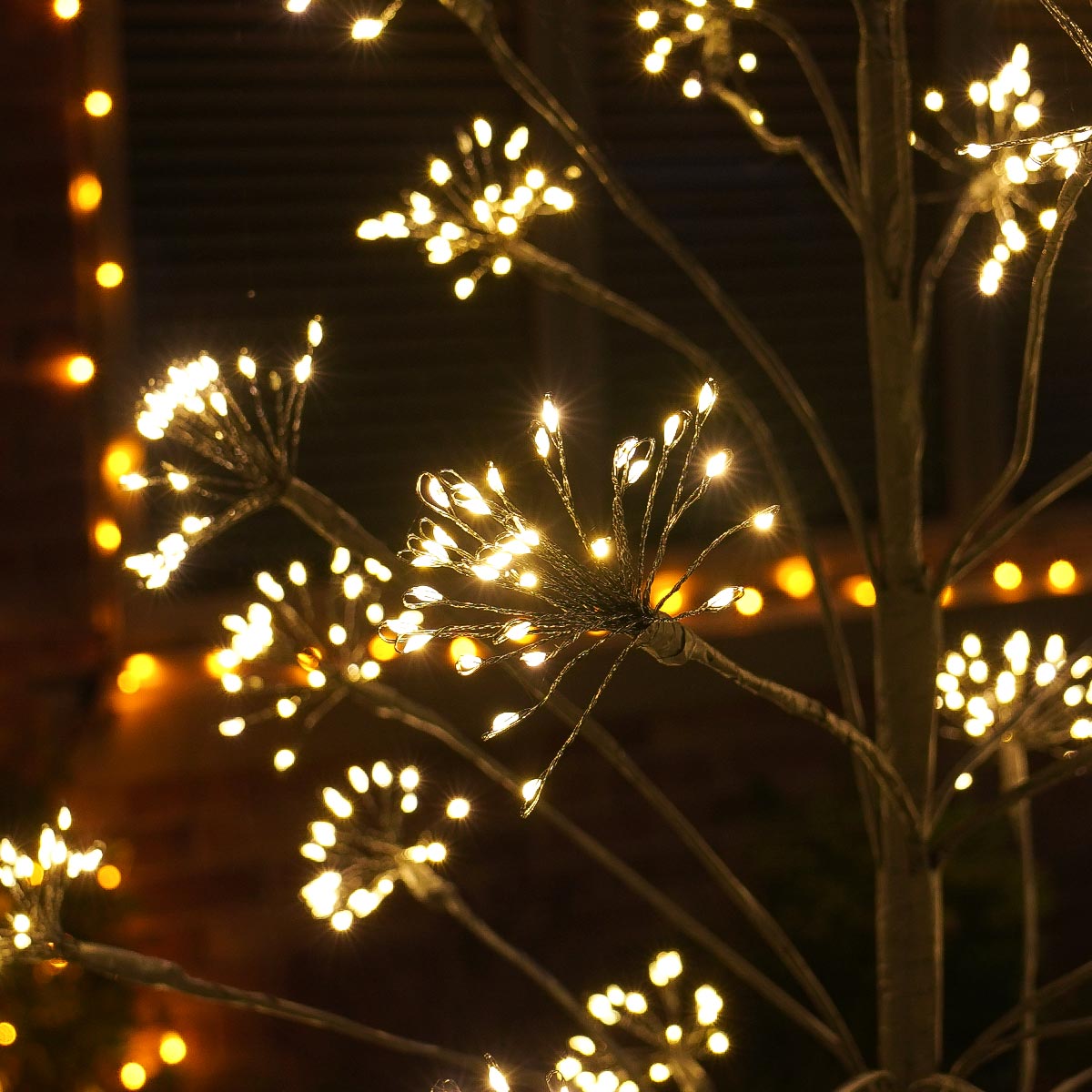1.8m Black Outdoor LED Twig Christmas Tree with 2400 Warm White LEDs