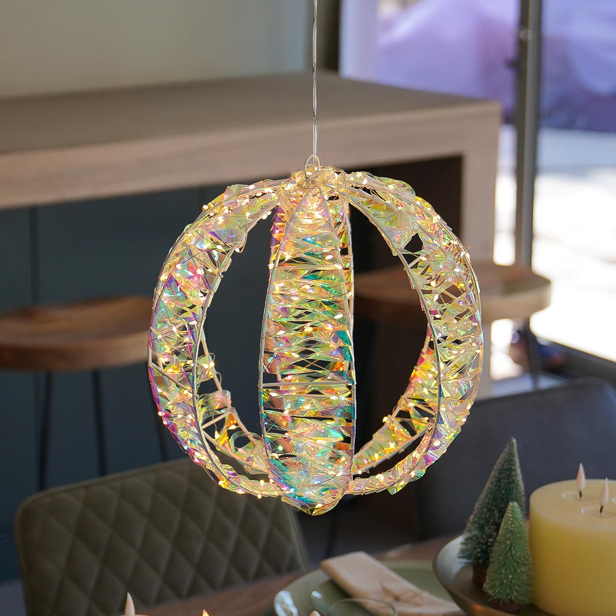 30cm Hanging Globe LED Outdoor Christmas Decoration