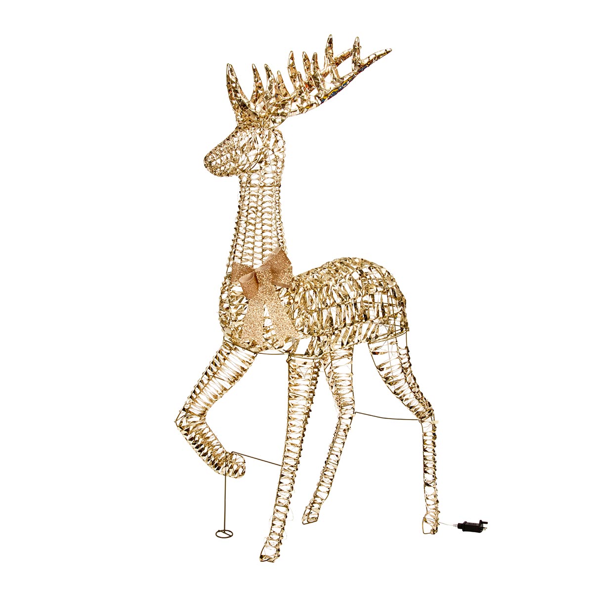 Gold Twist Outdoor Light up Reindeer Family