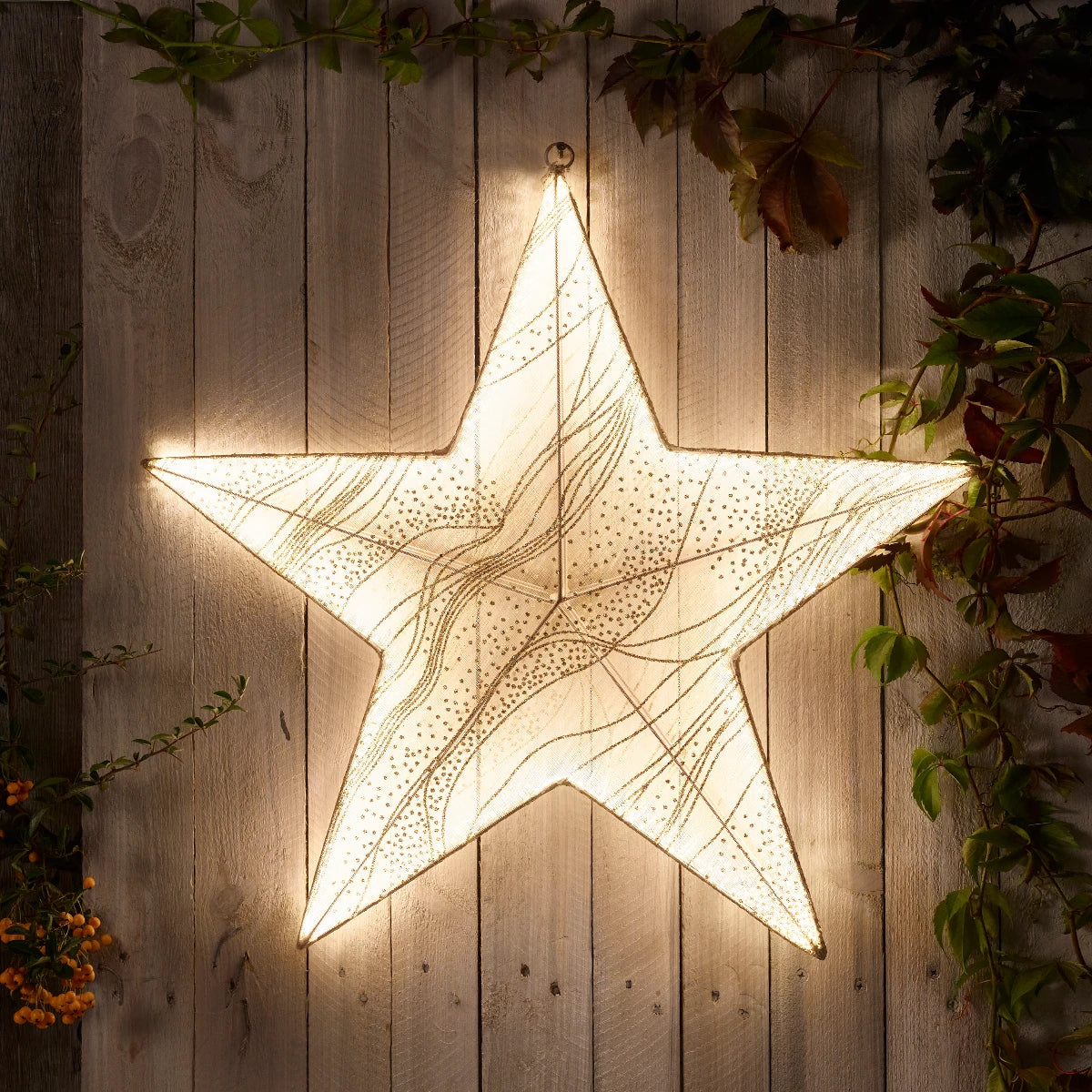60cm Outdoor Star Light Christmas Window Silhouette Warm White LEDs