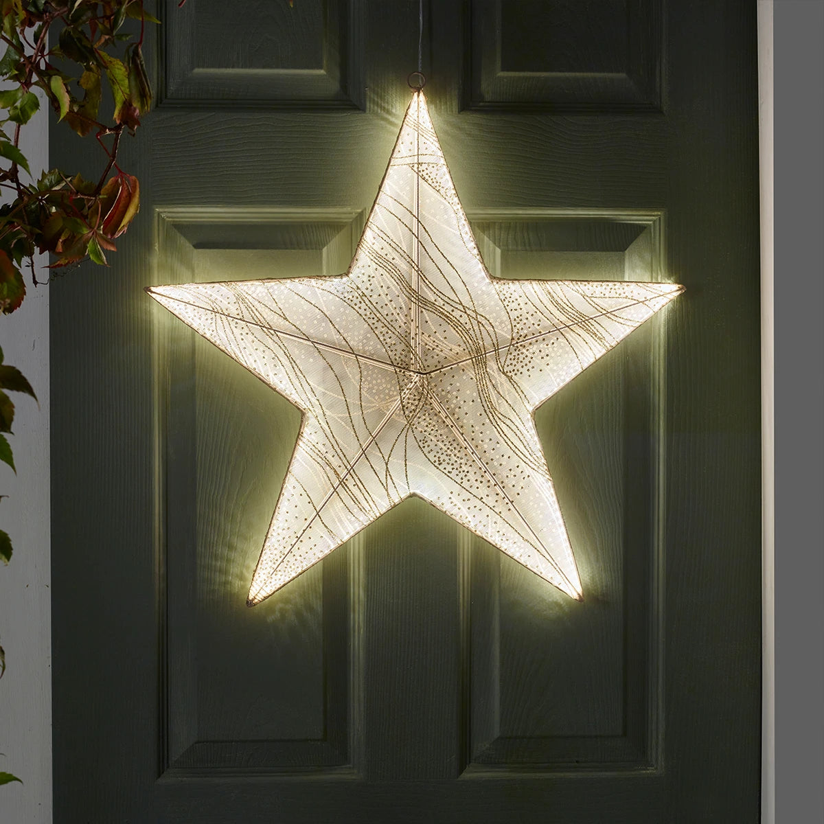 60cm Outdoor Star Light Christmas Window Silhouette Warm White LEDs