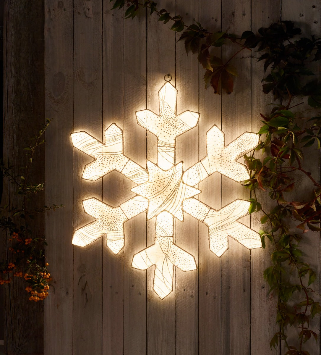 60cm Snowflake Outdoor Christmas Silhouette Light Warm White LEDs