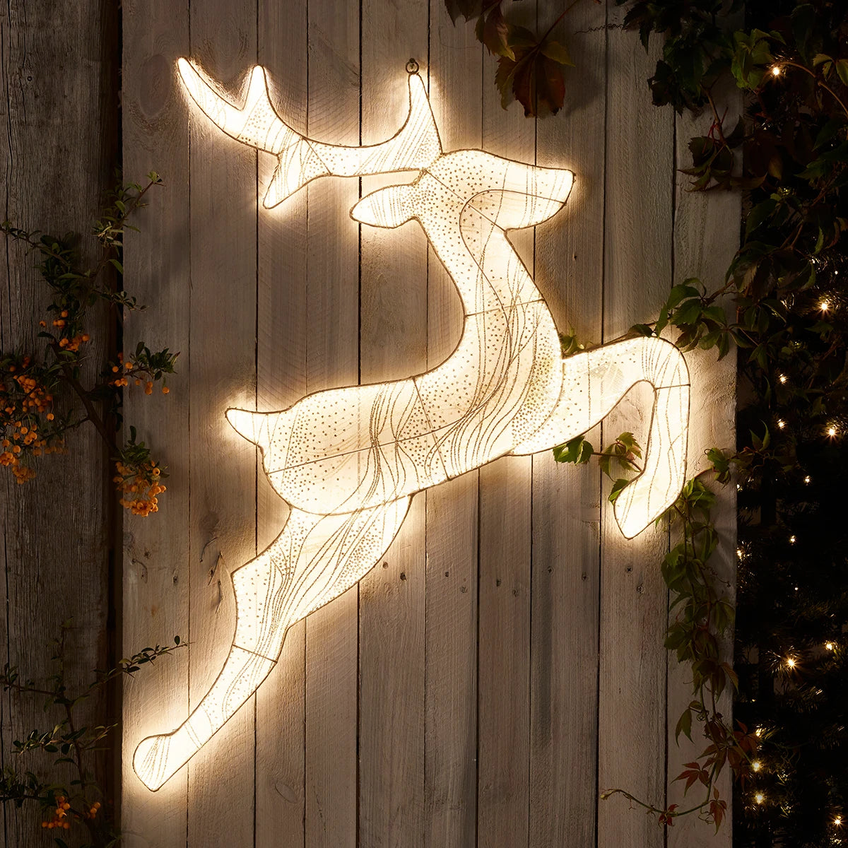 78cm Leaping Light Up Reindeer Outdoor Christmas Silhouette Warm white LEDs