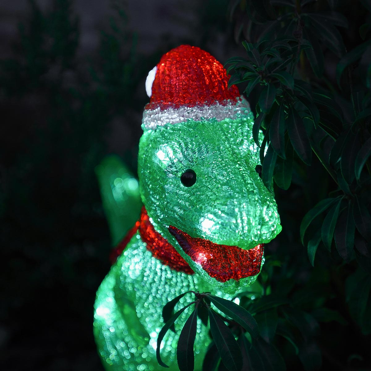 26cm Acrylic Dino Outdoor Battery Christmas Figure