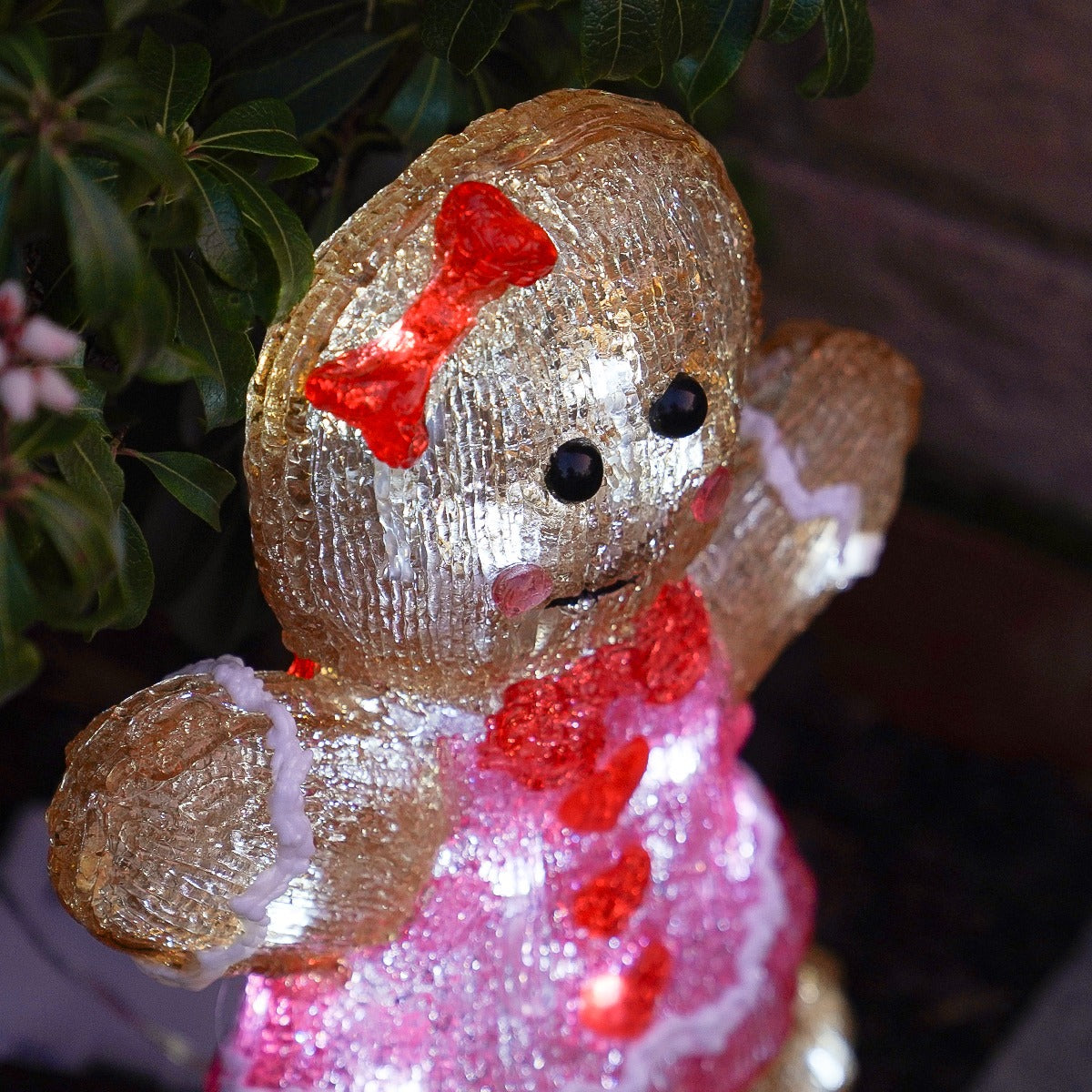 30cm Acrylic Gingerbread Girl LED Battery Outdoor Christmas Decoration