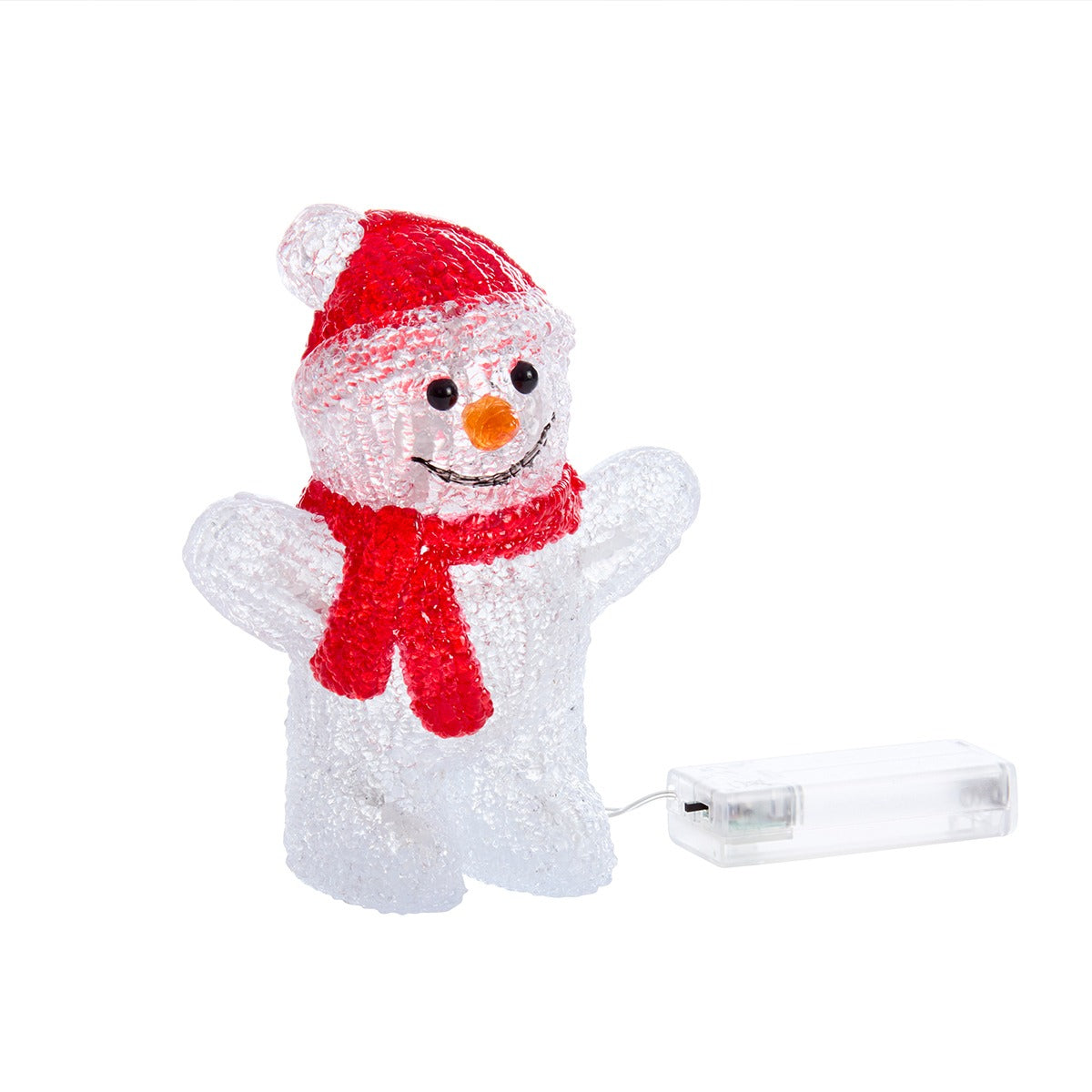 16cm Acrylic LED Snowman Battery Christmas Figure