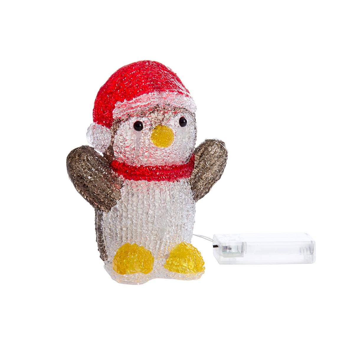 16cm Acrylic LED Penguin Battery Christmas Figure