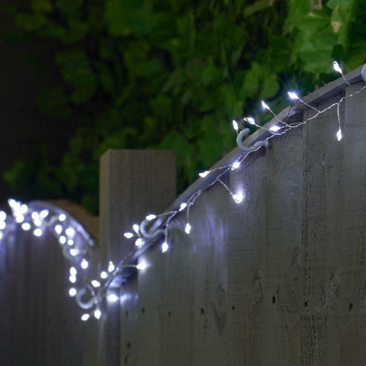 Indoor & Outdoor Firefly Decor Tree Lights on Silver Wire, White LEDs