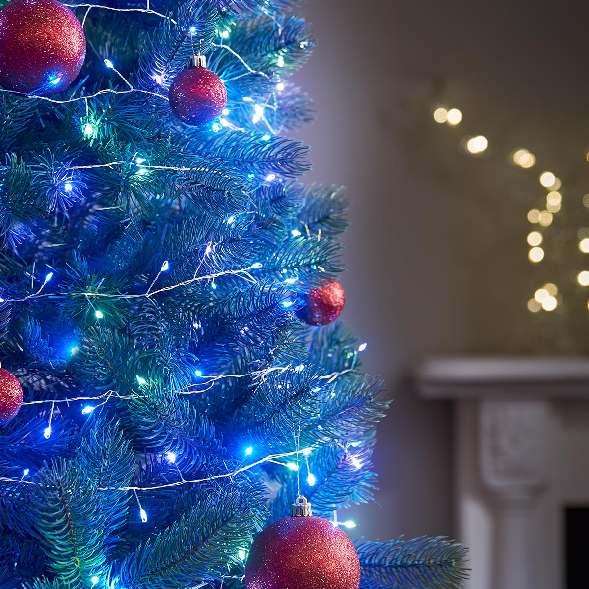 Indoor & Outdoor Firefly Decor Tree Lights on Silver Wire, Pastel LEDs