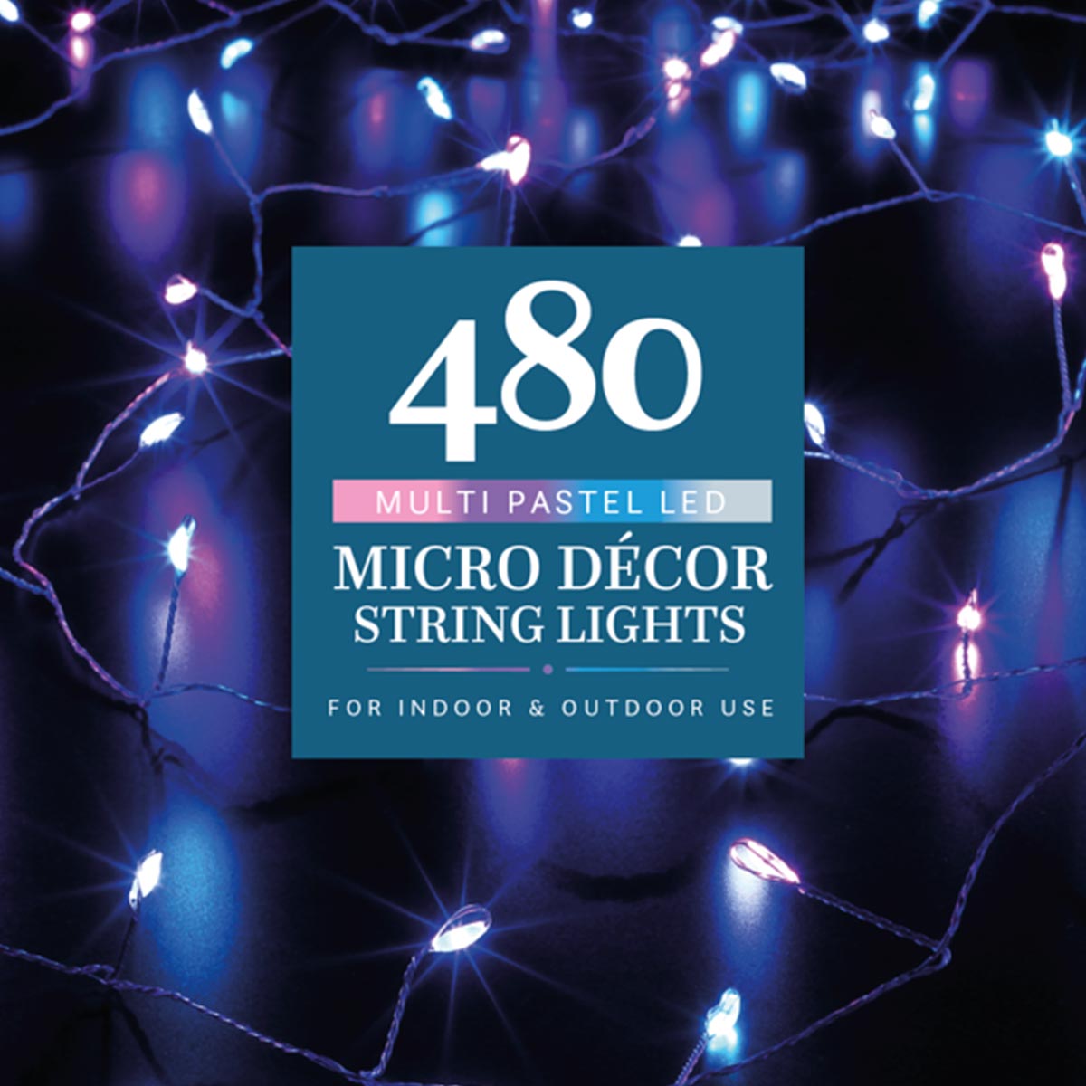 Indoor & Outdoor Firefly Decor Tree Lights on Silver Wire, Pastel LEDs