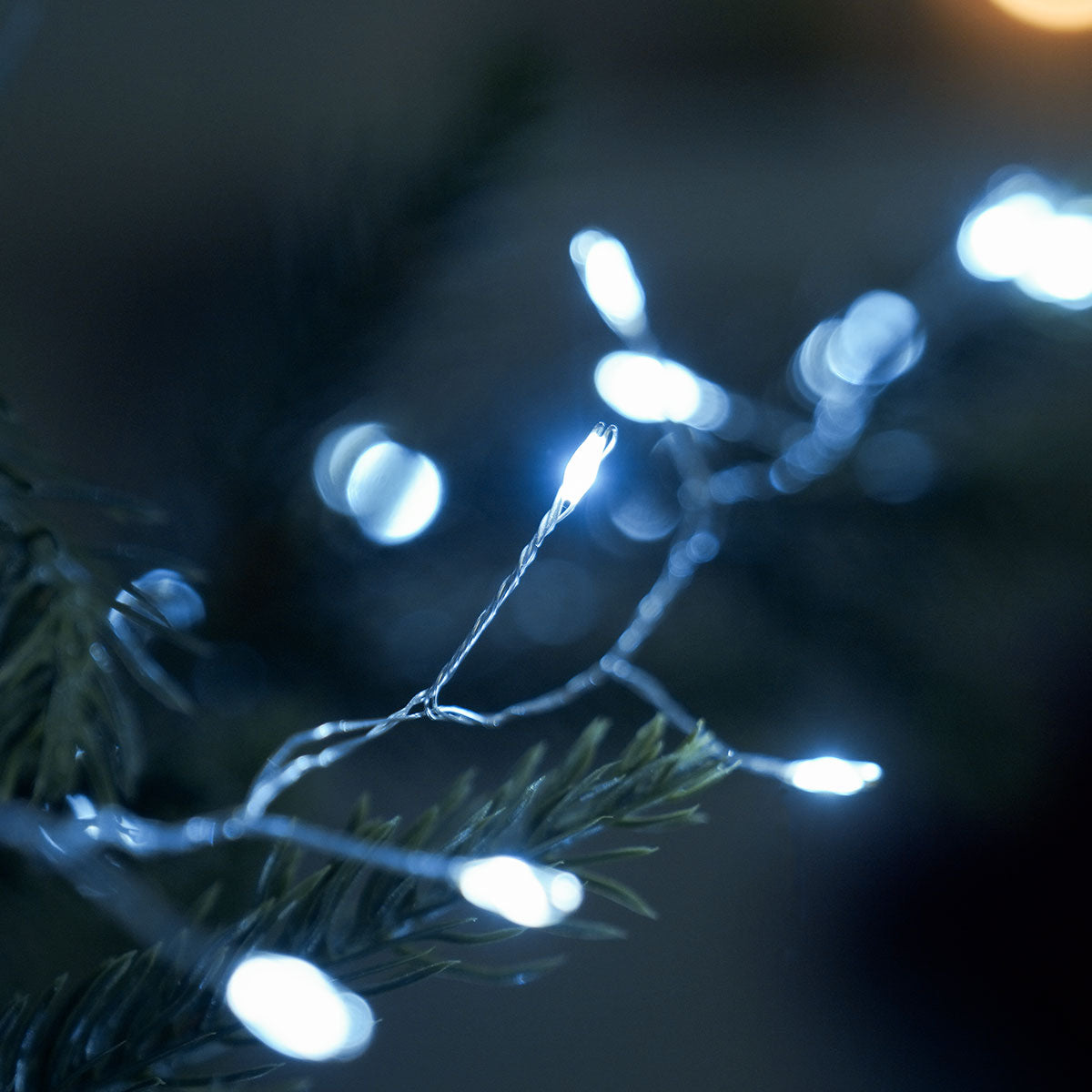 Indoor & Outdoor Firefly Decor Tree Lights on Silver Wire, White LEDs