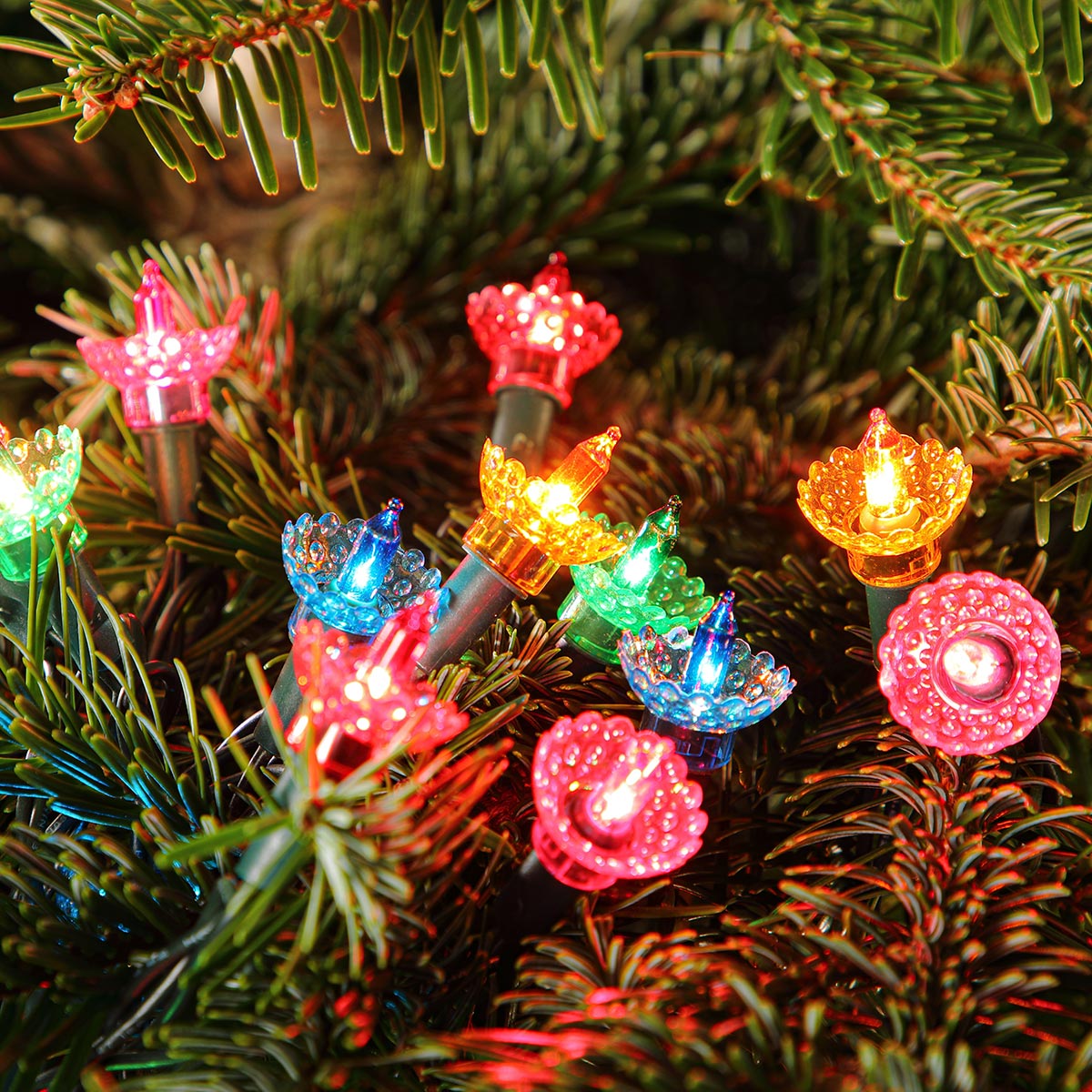 Traditional Pickwick Multi Coloured LED Outdoor Christmas Tree Fairy Lights