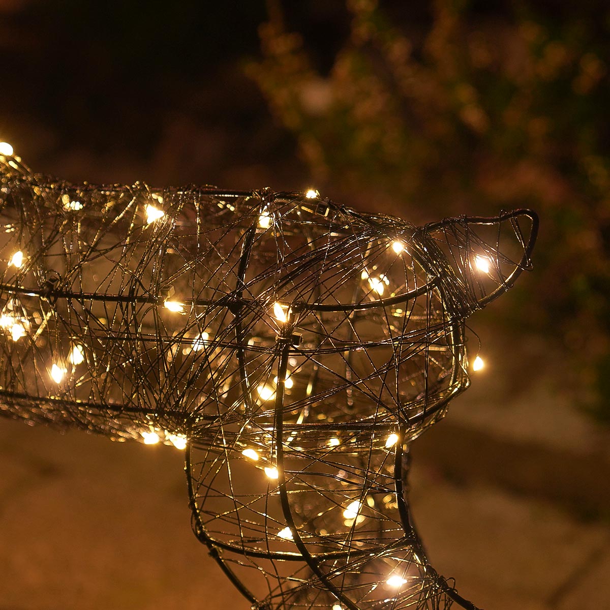 52cm Black Frame Stag Outdoor Light up Reindeer
