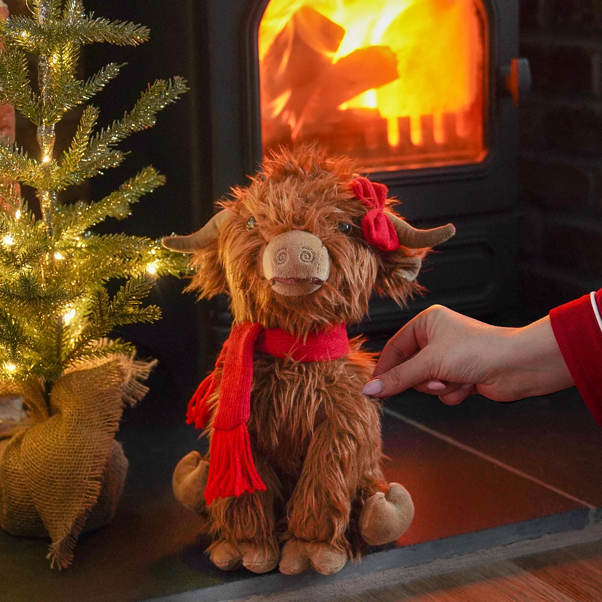 Plush Christmas Decoration Highland Cow Hairy Hattie 28cm