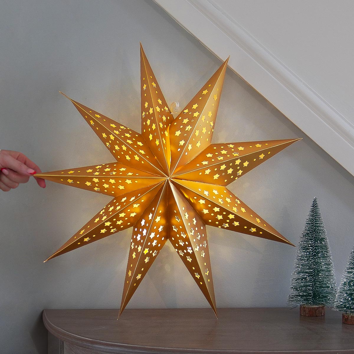 50cm Origami Battery LED Star Light Hanging Christmas Decoration