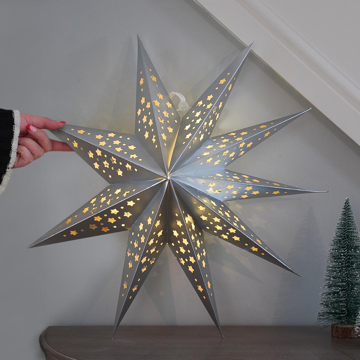 50cm Origami Battery LED Star Light Hanging Christmas Decoration