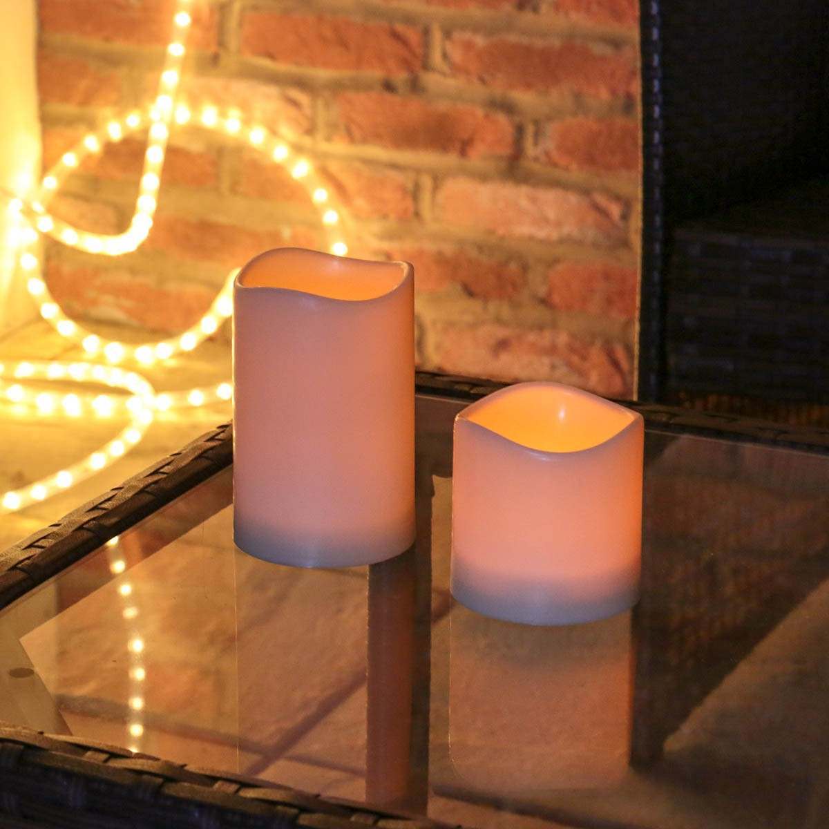 Battery LED Pillar Outdoor Candle 7.5cm
