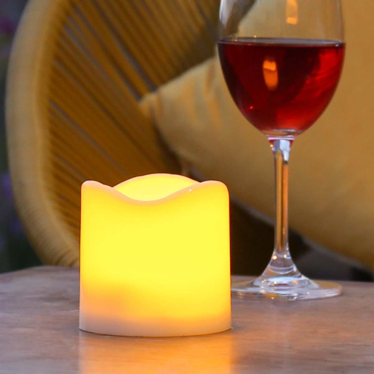 Battery LED Pillar Outdoor Candle 7.5cm