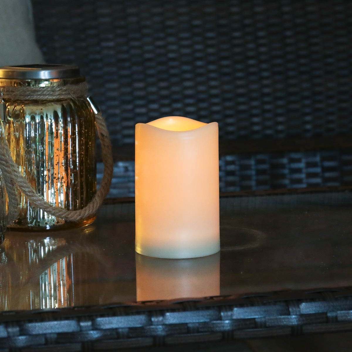 11.5cm Battery LED Pillar Outdoor Candle