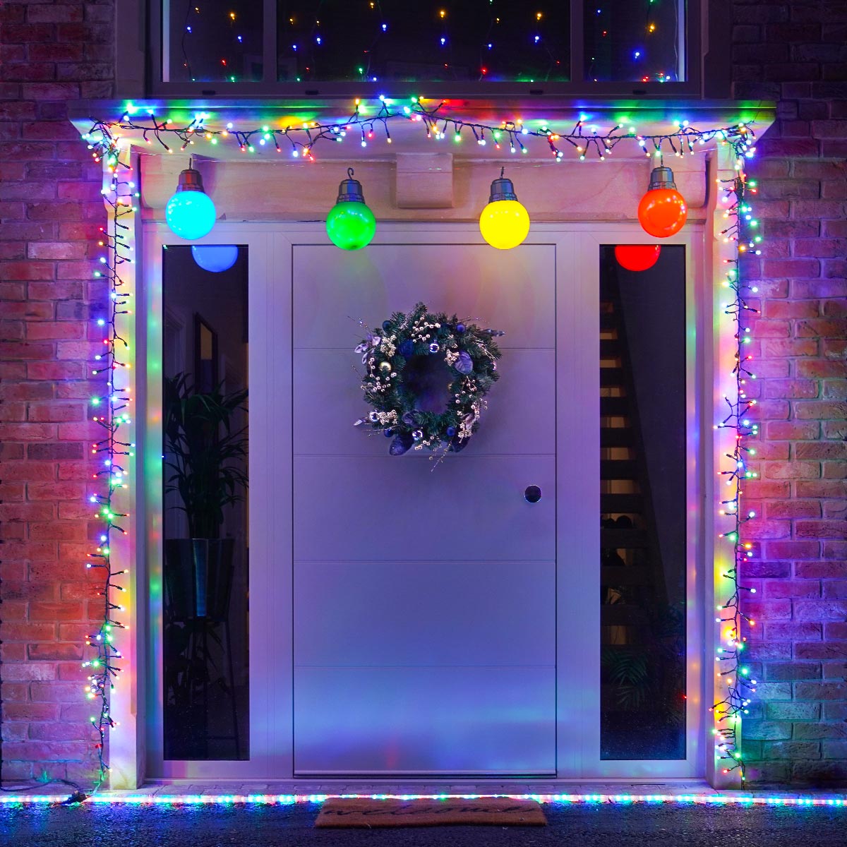 4 Large Bauble Battery Outdoor Christmas Hanging Light