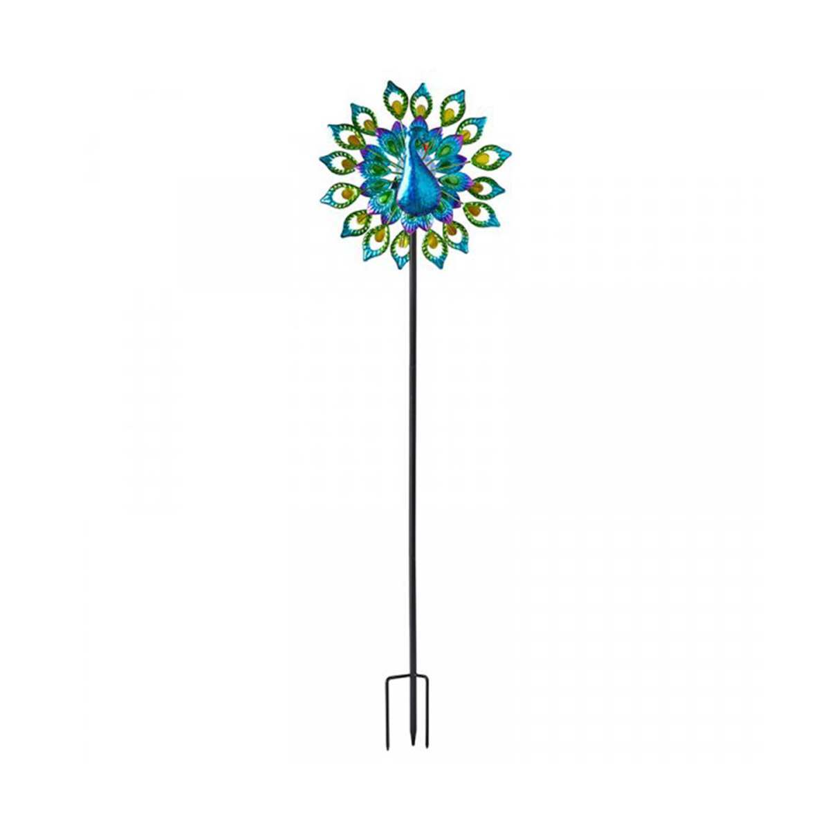 Peacock Solar Wind Spinner Stake Light 1.3m