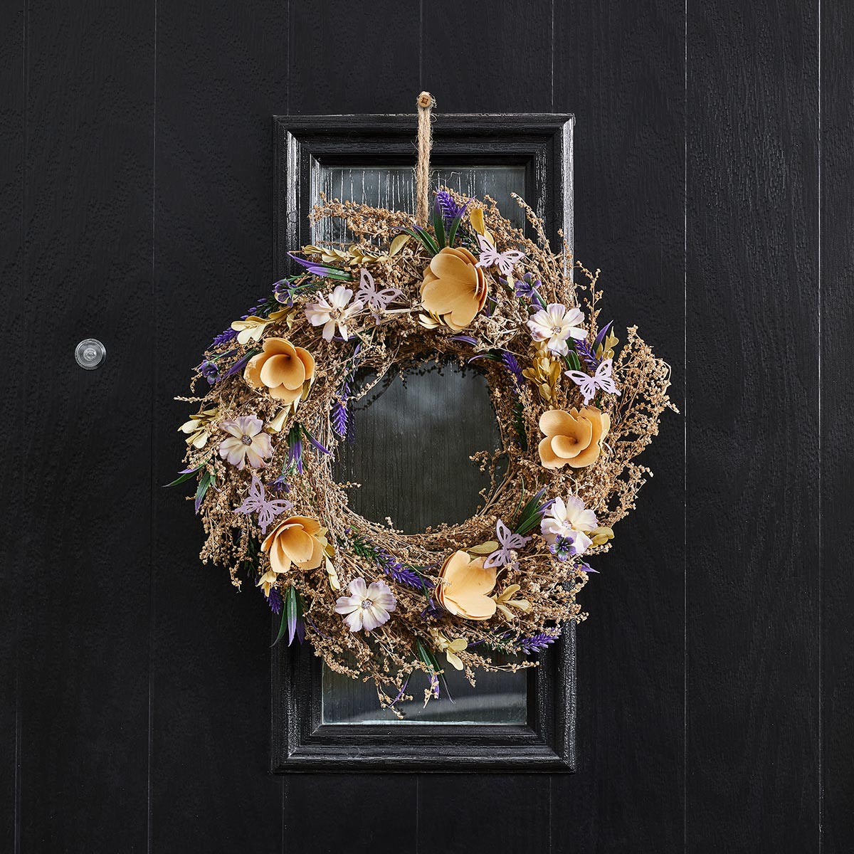 33cm Viola Whirl Spring Wreath