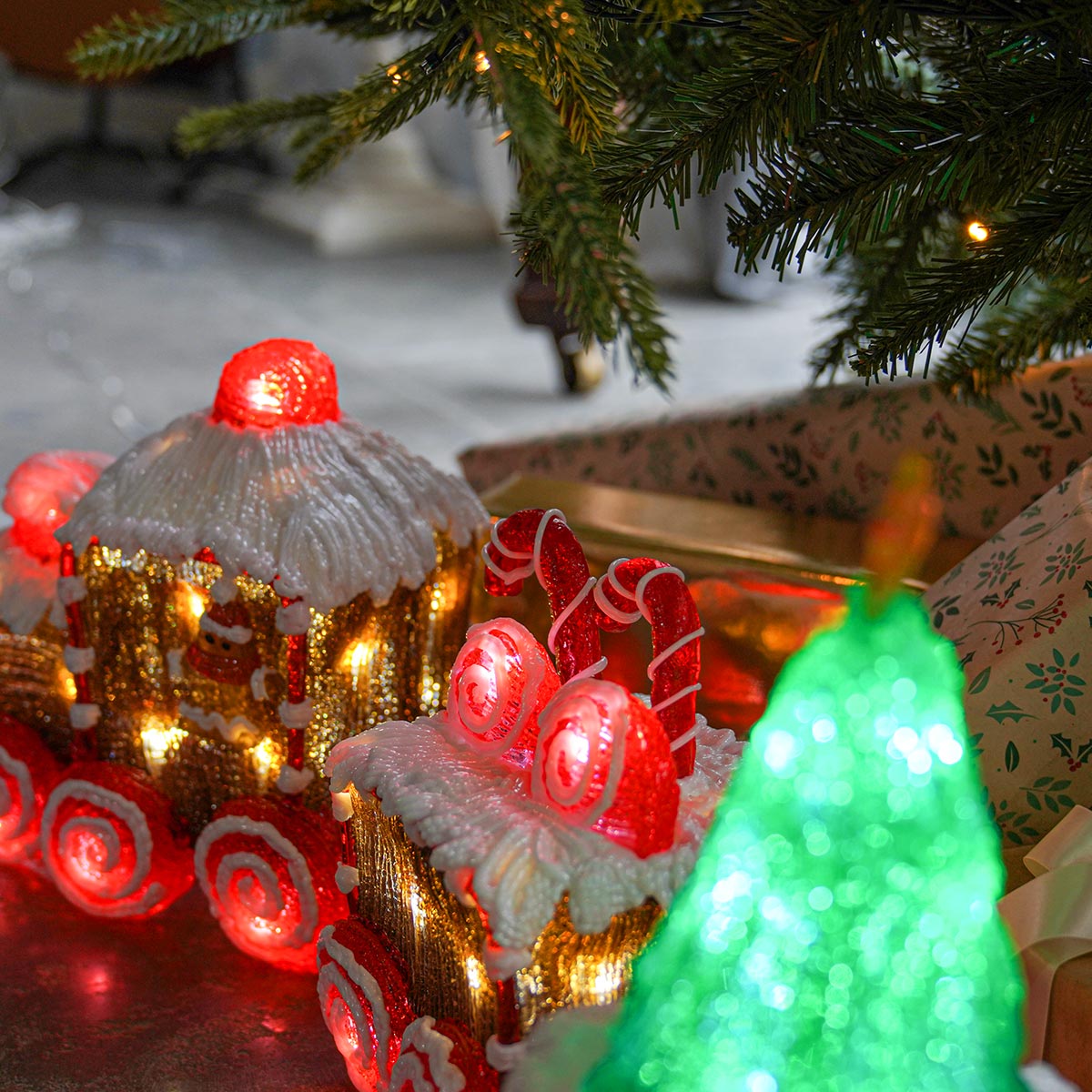 60cm Acrylic Train and Carriage Christmas Figure