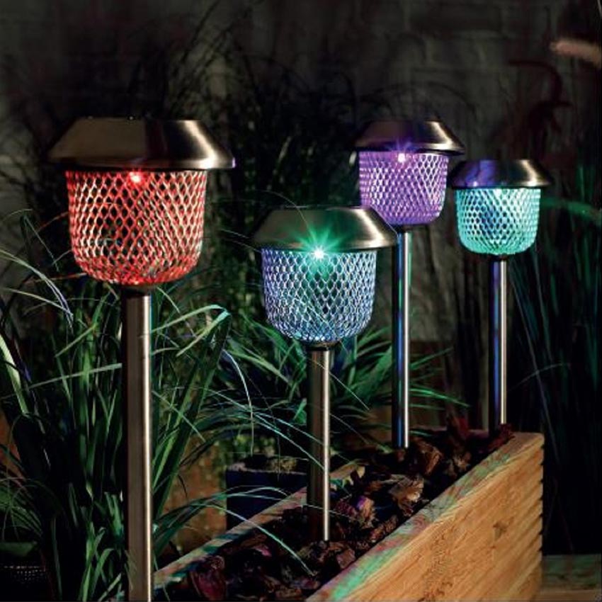 Solar Mesh Stake Lights, 4 Pack