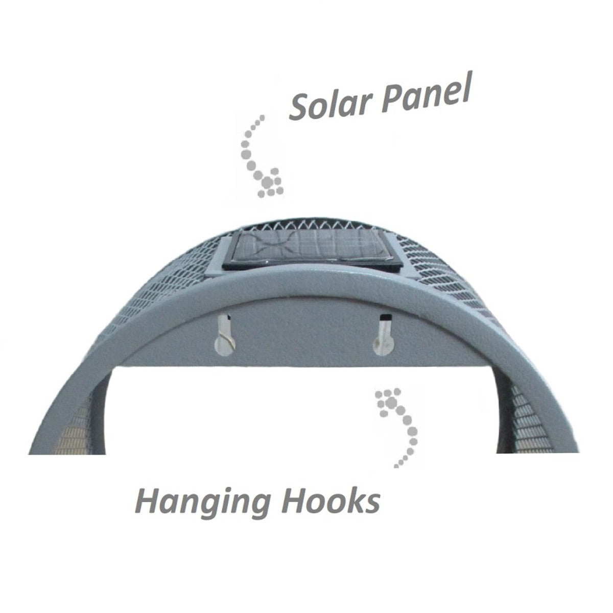 LED Solar Wall Planter Grey 50cm